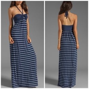 Splendid Navy and White Striped Maxi Dress